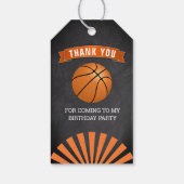 Basketbal verjaardagsfeestje bedankt cadeaulabel (Achterkant)
