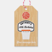 Basketbal verjaardagsfeestje cadeaulabel (Voorkant)