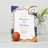 Basketbal Verjaardagsfeestje Kaart (Staand voorkant)