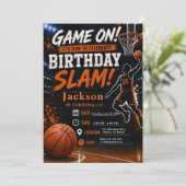 Basketbal Verjaardagsfeestje Kaart (Staand voorkant)