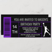 Basketbal Verjaardagsfeestje Paarse schoenendoos l Kaart (Voorkant / Achterkant)