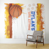 Basketbal Verjaardagsfeestje Photo-Op Achtergrond Wandkleed (In Situ (horizontaal))