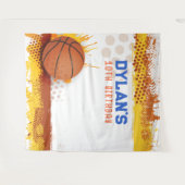Basketbal Verjaardagsfeestje Photo-Op Achtergrond Wandkleed (Voorkant (horizontaal))