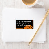 Basketbal Verjaardagsfeestje Retouradreslabels Etiket (Insitu)