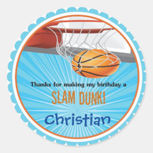 Basketbal Verjaardagsfeestje Stickers
