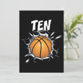 Basketbal verjaardagsfeestje voor 10-jarige jongen kaart (Staand voorkant)