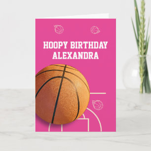 Basketbal Verjaardagskaart Sport Grappig Roze Kaart