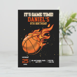 Basketbal verjaardagsuitnodiging Bewerkbare basket Kaart