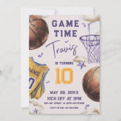 basketbal verjaardagsuitnodiging kaart (Voorkant)