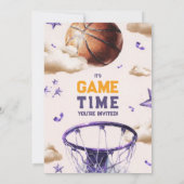 basketbal verjaardagsuitnodiging kaart (Achterkant)
