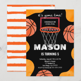 basketbal verjaardagsuitnodiging kaart