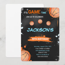 Basketbal verjaardagsuitnodiging