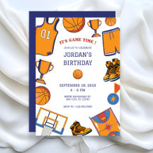Basketbal verjaardagsuitnodiging