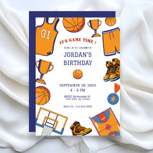 Basketbal verjaardagsuitnodiging kaart