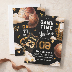 Basketbal verjaardagsuitnodiging kaart