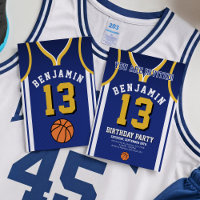 Basketbal verjaardagsuitnodiging 