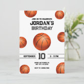 basketbal verjaardagsuitnodiging kaart (Staand voorkant)