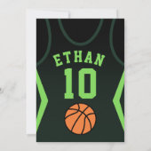 Basketbal verjaardagsuitnodiging kaart (Achterkant)