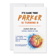 Basketbal verjaardagsuitnodiging voor jongen