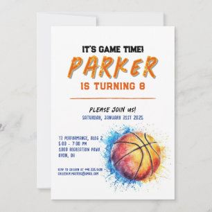 Basketbal verjaardagsuitnodiging voor jongen kaart