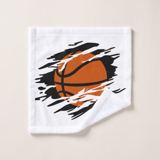 Basketbal verscheurde illustratie bad handdoek (Wasdoekje)