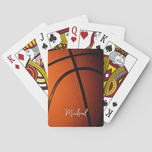 Basketbal vervang eigen naam aanpasbaar pokerkaarten (Achterkant)