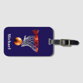 Basketbal Vervang met je naam Bagagelabel (Voorkant (horizontaal))