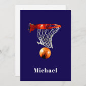 Basketbal Vervang met Uw Naam Feestdagenkaart (Voorkant / Achterkant)