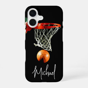 Basketbal Vervang met Uw Naam iPhone 16 Hoesje