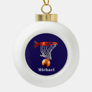 Basketbal Vervang met Uw Naam Keramische Bal Ornament