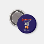 Basketbal Vervang met Uw Naam Magneet (Voorkant / Achterkant)