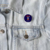 Basketbal Vervang met Uw Naam Ronde Button 3,2 Cm (In situ)