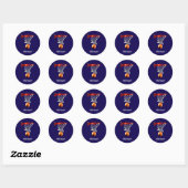 Basketbal Vervang met Uw Naam Ronde Sticker (Vel)