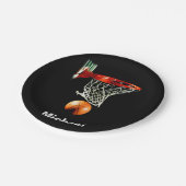 Basketbal vervangen door Jouw naam Papieren Bordje (Gekanteld)