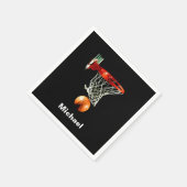 Basketbal vervangen door Jouw naam Servet (Hoek)