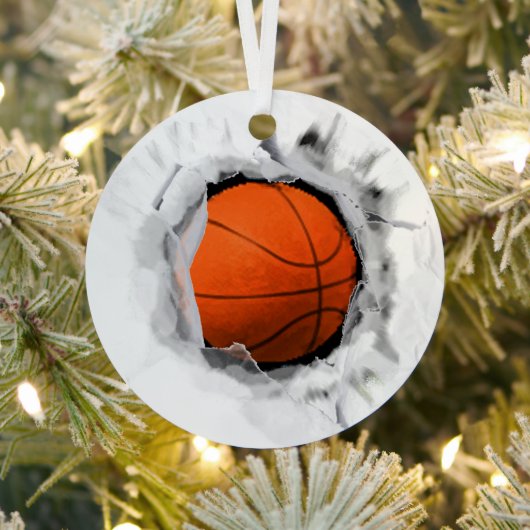 Basketbal verzamelobject metalen ornament (Insitu)