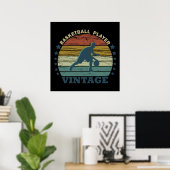 basketbal vintage speler poster (Thuiskantoor)