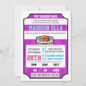 BASKETBAL VIP TICKET Bar Mitswa Uitnodiging (Voorkant)