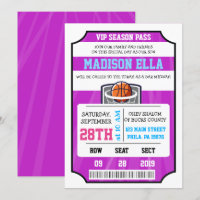 BASKETBAL VIP TICKET Bar Mitswa uitnodiging