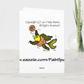 Basketbal Vis Grappig Leuke cartoon BEDANKT-JE KAA Bedankkaart (Achterkant)