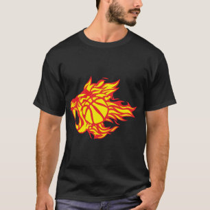 basketbal Vlaamse tijger logo dierlijk vuur 3027 T-shirt