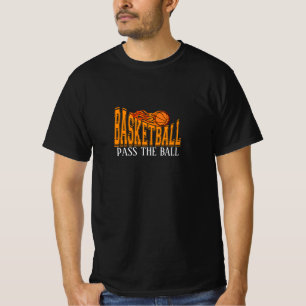 Basketbal – Vlammende Bal Typografie T-shirt