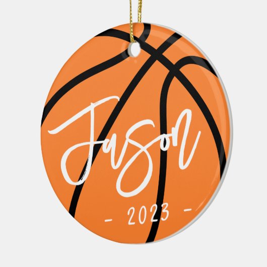 Basketbal voeg aangepaste foto toe keramisch ornament (Links)