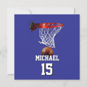 Basketbal Voeg je naam & nummer Pop Art Feestdagenkaart
