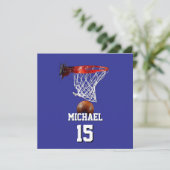 Basketbal Voeg je naam & nummer Pop Art Kaart (Staand voorkant)