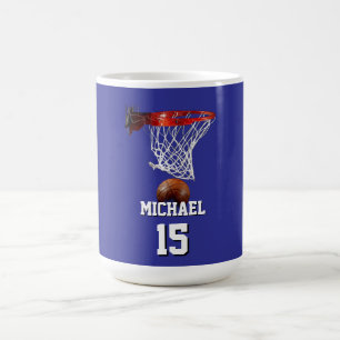 Basketbal Voeg je naam & nummer toe Pop Art Koffiemok