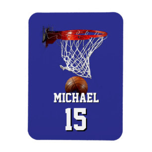 Basketbal Voeg je naam & nummer toe Pop Art Magneet