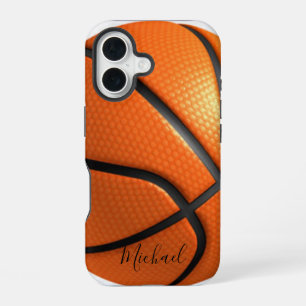 Basketbal Voeg je naam toe Aanpasbaar iPhone 16 Hoesje