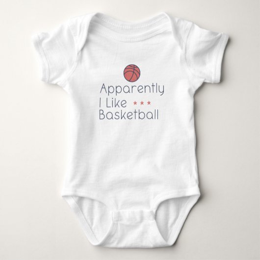 Basketbal voor baby's | Blijkbaar hou ik van baske Romper (Voorkant)