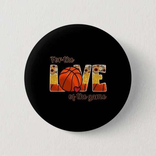 Basketbal voor de liefde van het spel ronde button 5,7 cm (Voorkant)